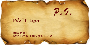 Pál Igor névjegykártya
