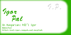 igor pal business card
